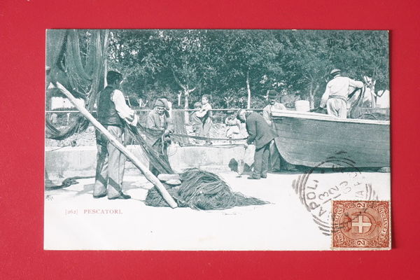 Cartolina Napoli - Pescatori - 1900