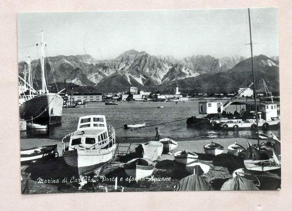 Cartolina Marina di Carrara - Porto e sfondo Apuane - …