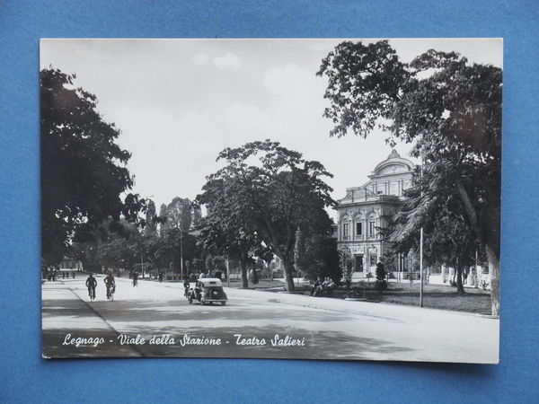 Cartolina Legnago - Viale della Stazione Teatro Salieri - 1952