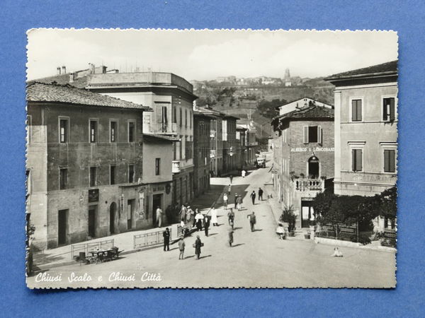 Cartolina Chiusi Scalo e Chiusi Città - 1957