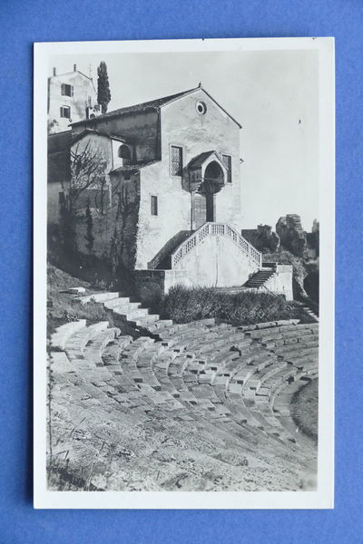 Cartolina Verona - Teatro Romano e Chiesa di S. Libera …