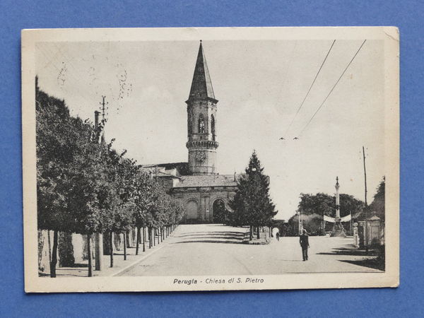 Cartolina Perugia - Chiesa di S. Pietro - 1948