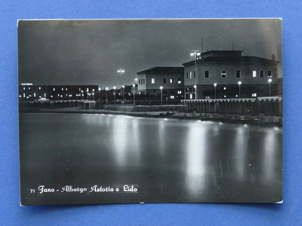 Cartolina Fano - Albergo Astroia e Lido - 1953