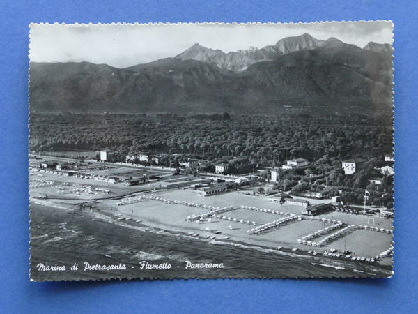 Cartolina Marina di Pietrasanta - Fiumetto - Panorama - 1956