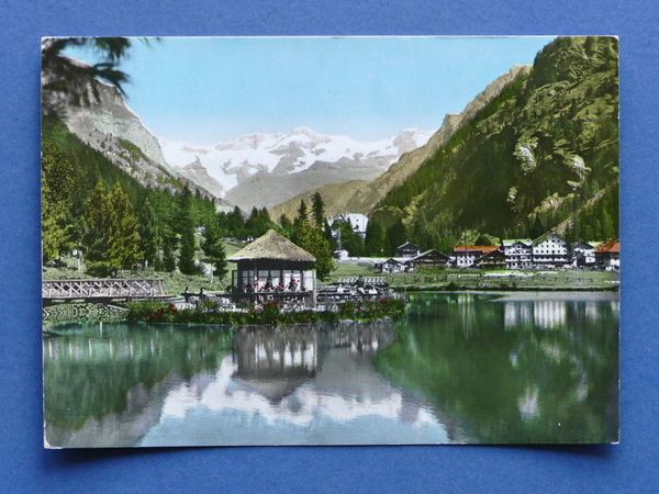 Cartolina Gressoney St. Jean - Il Laghetto Rivetti - 1964