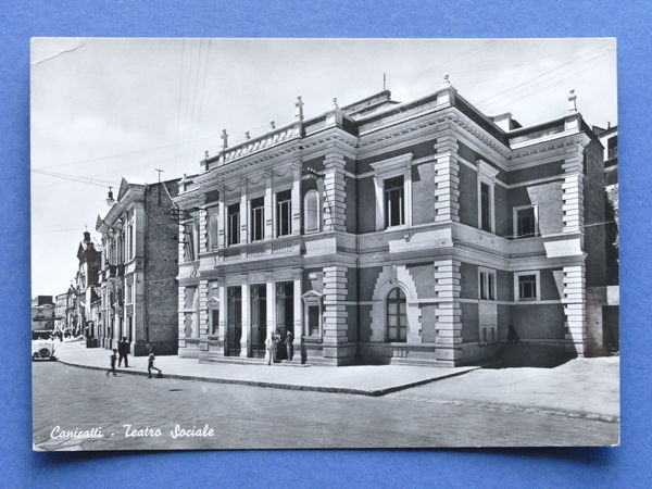 Cartolina Canicattì - Teatro Sociale - 1957