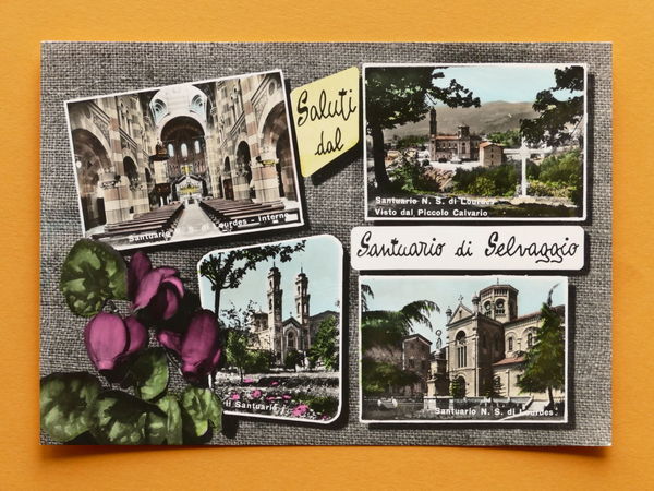 Cartolina Santuario di Selvaggio - Varie vedute - 1960 ca.