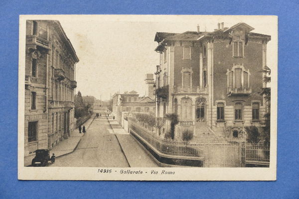 Cartolina Gallarate - Via Roma - 1915 ca.