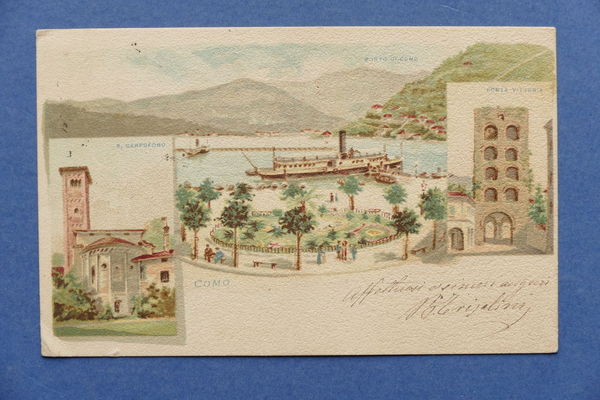 Cartolina Como - S. Carpoforo - Porto di Como - …