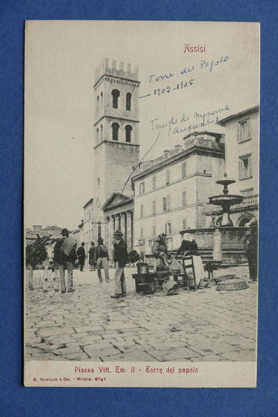 Cartolina Assisi - Piazza Vittorio Emanuele II - Torre del …