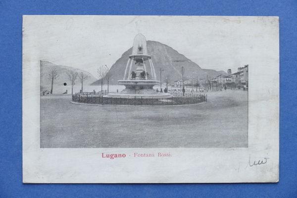 Cartolina Svizzera - Lugano - Fontana Bossi - 1900 ca..