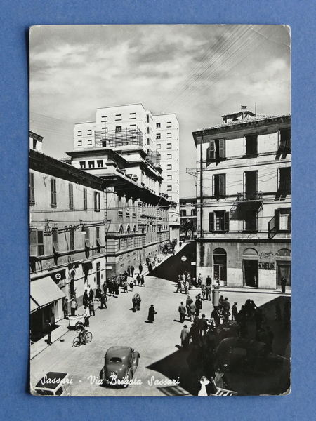 Cartolina Sassari - Via Brigata Sassari - 1954.