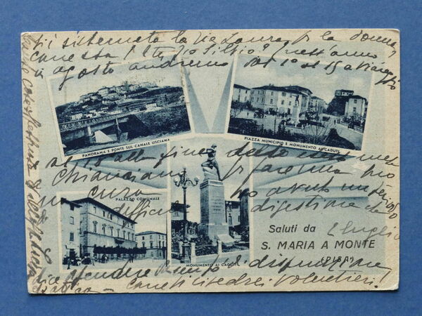 Cartolina S. Maria a Monte - Varie vedute - 1950.