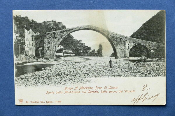 Cartolina Borgo a Mozzano - Ponte della Maddalena sul Serchio …