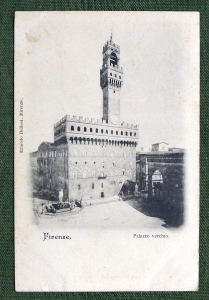 Cartolina Firenze - Palazzo Vecchio - 1900 ca.