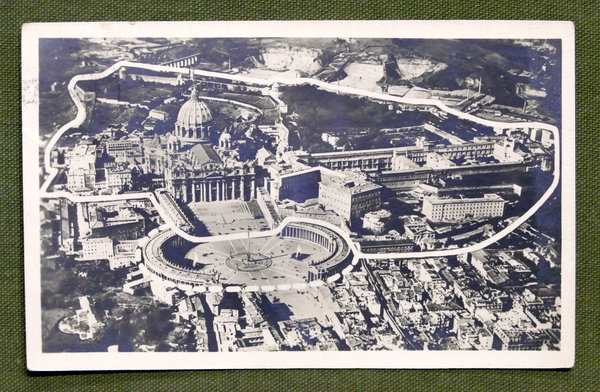 Cartolina Stato della Ciità Vaticana visto dall'alto - 1929