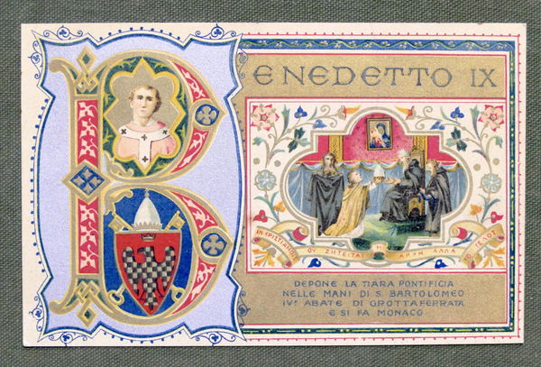 Cartolina Commemorativa - Benedetto IX depone la tiara pontificia - …