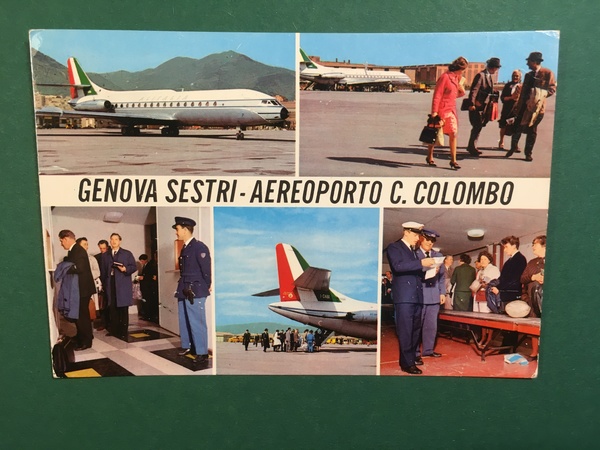 Cartolina Genova Sstri - Aeroporto C.Colombo - 1976