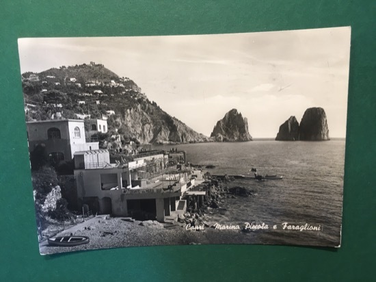 Cartolina Capri - Marina Piccola e Faraglioni - 1955