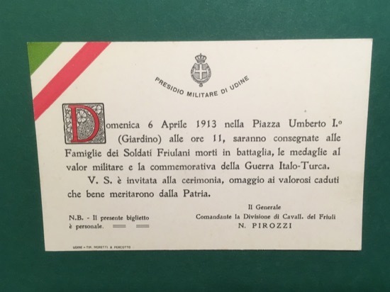 Cartolina Presidio Militare Di Udine - 1913