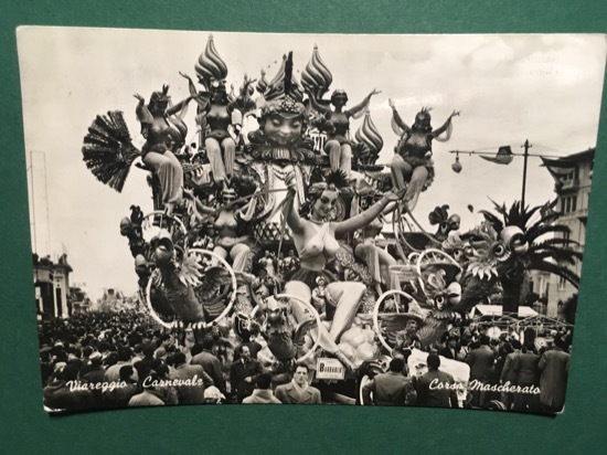 Cartolina Viareggio - Carnevale - Corso Mascherato - 1955