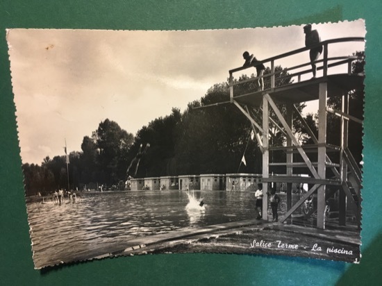 Cartolina Salice Terme - La Piscina - 1954