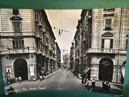 Cartolina Savona - Via Paolo Cappa - 1954