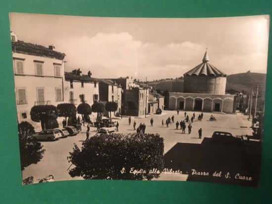 Cartolina S.Egidio Alla Vibrata - Piazza Del S.Cuore - 1960
