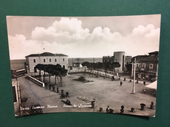 Cartolina Porto Potenza Picena - Piazzale Stazione - 1959