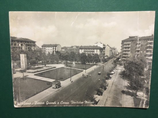 Cartolina Milano - Piazza Grandi e Corso Ventidue Marzo - …