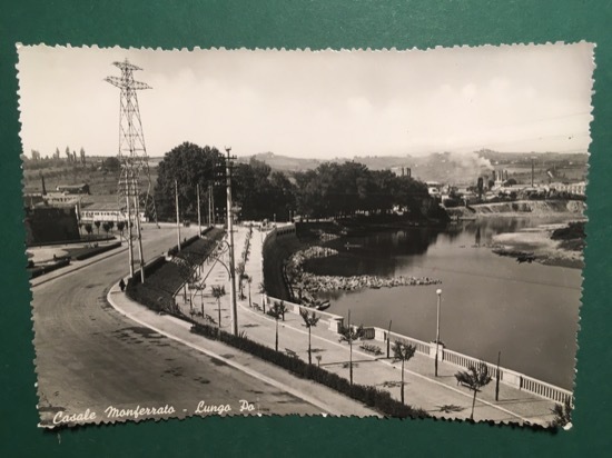 Cartolina Casale Monferrato - Lungo Po - 1955 ca.