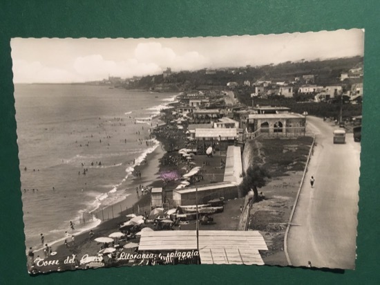 Cartolina Torre Del Greco - Litoranea E Spiaggia - 1960