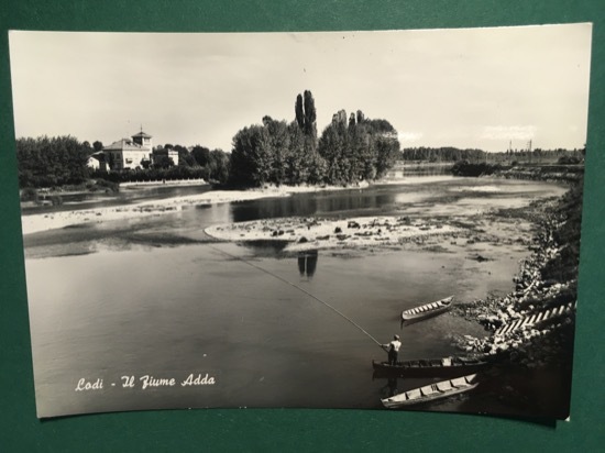 Cartolina Lodi - Il Fiume Adda - 1960 ca.