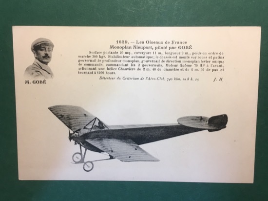 Cartolina 1629 Les Oiseaux De France Monoplan Nieuport Pilotè Par …