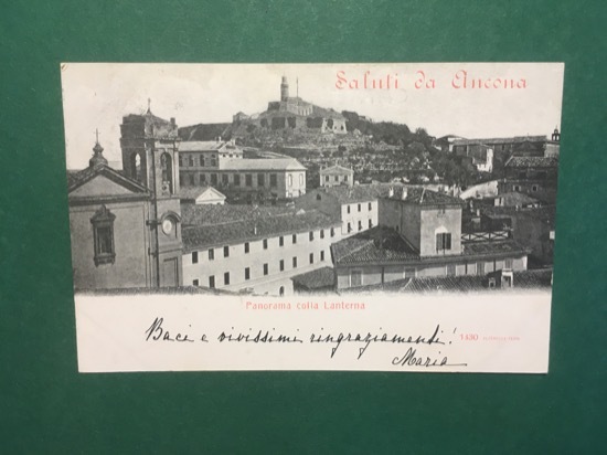 Cartolina Saluti Da Ancona - Panorama Colla Lanterna - 1945