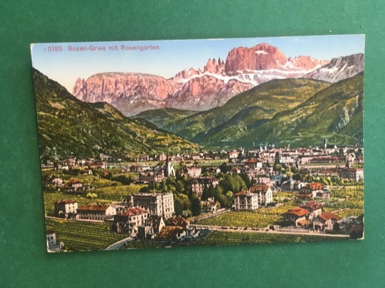 Cartolina Bozen Gries - Mit Rosengarten - 1930 ca.