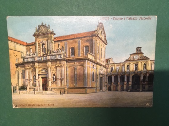 Cartolina Lecce - Duomo E Palazzo Vescovile - 1912