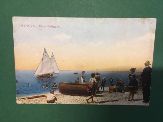 Cartolina Genova - Sulla Spiaggia + 1938 ca.