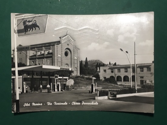 Cartolina Silvi Marina - Via Nazionale - Chiesa Parrocchiale - …