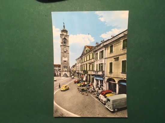 Cartolina Oleggio - Piazza Martiri e Corso Matteoti - 1962