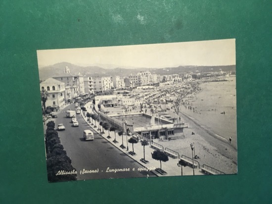 Cartolina Albissola - Savona - Lungomare e Spiaggia - 1955 …