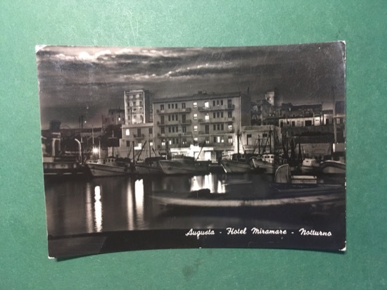 Cartolina Augusta - Hotel Miramare - Notturno - 1961