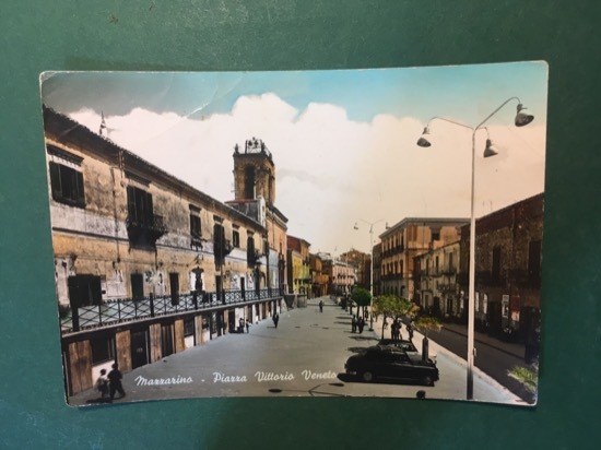 Cartolina Mazzarino - Piazza Vittorio Veneto - 1963