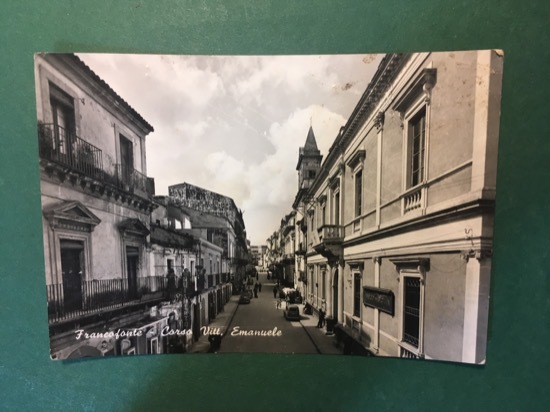 Cartolina Francofonte - Corso Vitt. Emanuele - 1952