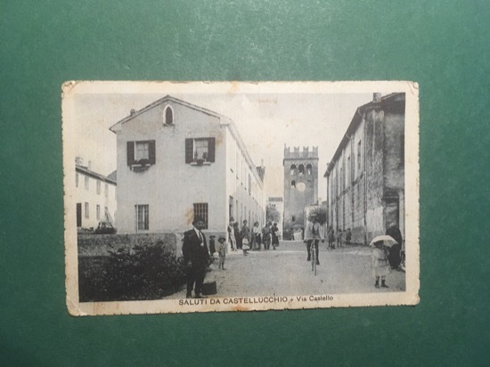 Cartolina Saluti da Castelluccio - Via Castello - 1930