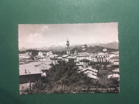 Cartolina Varese - Panorama a M. Rosa - 1951