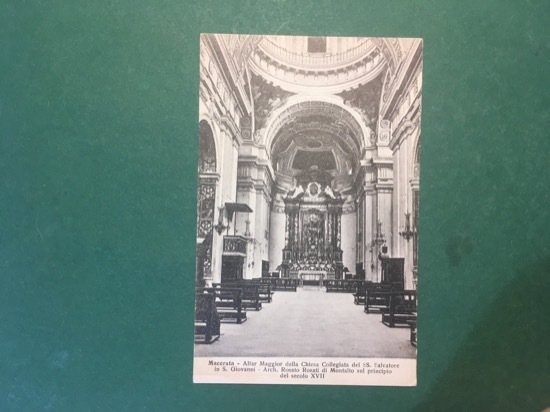 Cartolina Macerata - Altar Maggior della Chiesa Collegiata - 1947