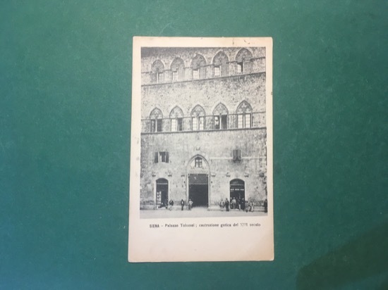 Cartolina Siena - Palazzo Tolomeo - Costruzione Gotica - 1925