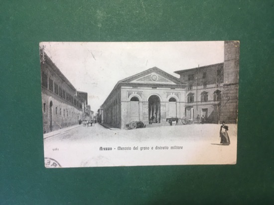 Cartolina Arezzo - Mercato Del Grano e Distretto Militare - …