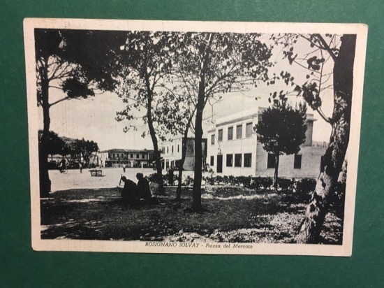 Cartolina Rosignano Solvay - Piazza del Mercato - 1950